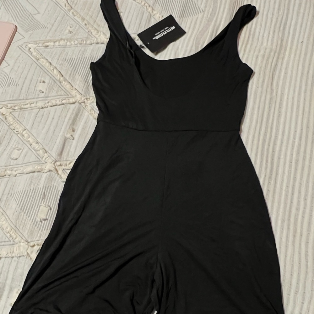Trendy black one piece unitard
